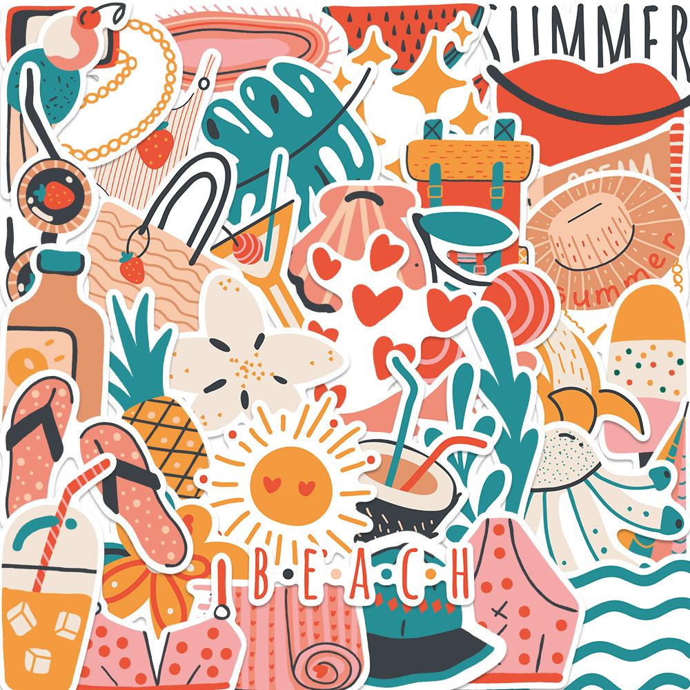 39 Cartoon Summer Fresh Graffiti Stickers DIY Decorative Suitcase Pen Guitar Notebook Waterproof and Non-invasive