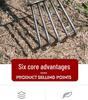 Five-Tooth All-Steel Rake for Beach, Clam Digging, and Gathering Seafood