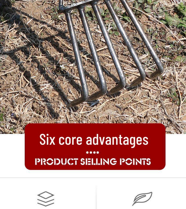 Five-Tooth All-Steel Rake for Beach, Clam Digging, and Gathering Seafood