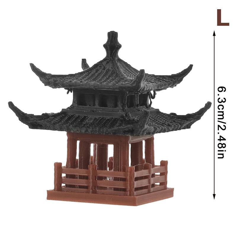 Mini Pagoda Statue Fairy Garden Decor Ancient Building Model Japanese Pavilion Decorations Zen Garden Aquarium Bonsai Decor