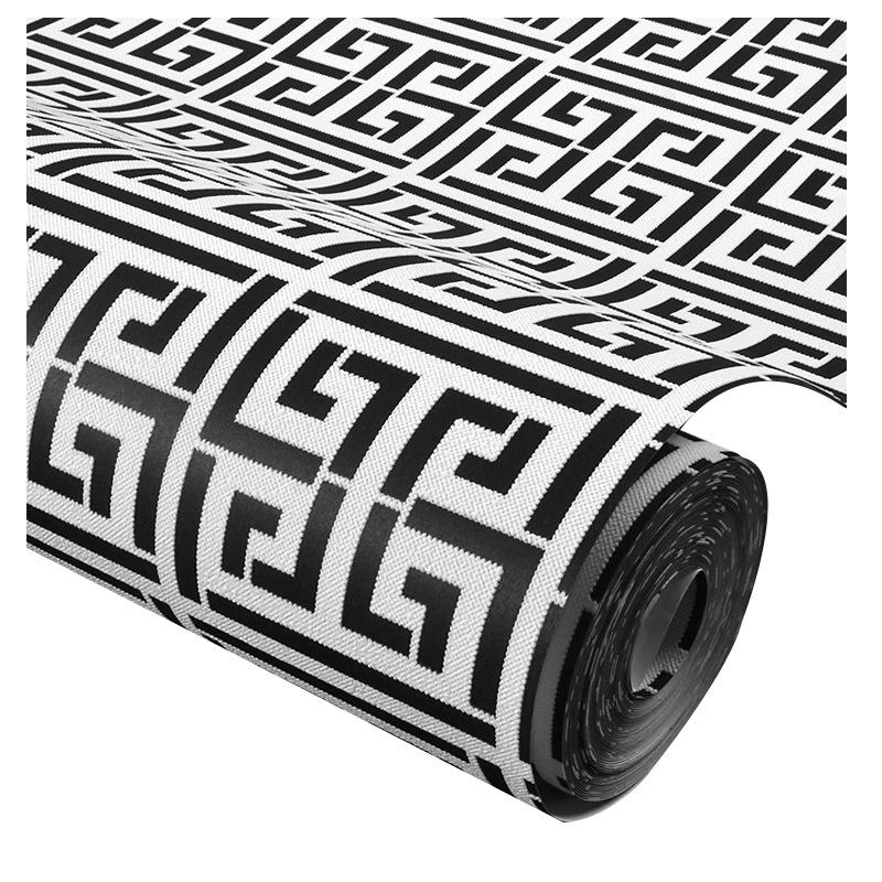 Grå silver svartvit modern geometrisk gitterpräglad textur 3D-tapet El Study bakgrundsdekorationstapet