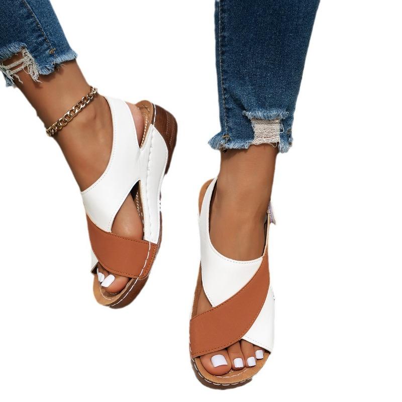 New Sandals Women's Cool Summer Breathable Women's Shoes Color Matching Platform Casual Beach Shoes Slippers Women