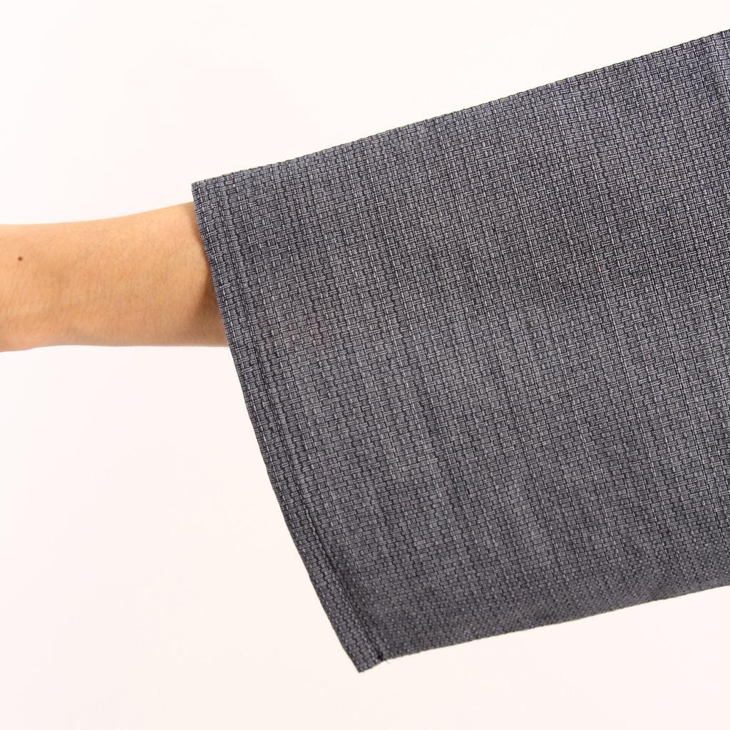 Edoten and Dyed In Small Ajiro Weave Medium Men's Shijira-ori Jinbei, Thread, Sewn, Japan, Gray, 5003GY,