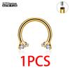 1/5PCS G23 Titanium internal thread Labret Lip Stud Piercing Eyebrow Body Jewelry Nose Ring C rod For Women Septum Piercing