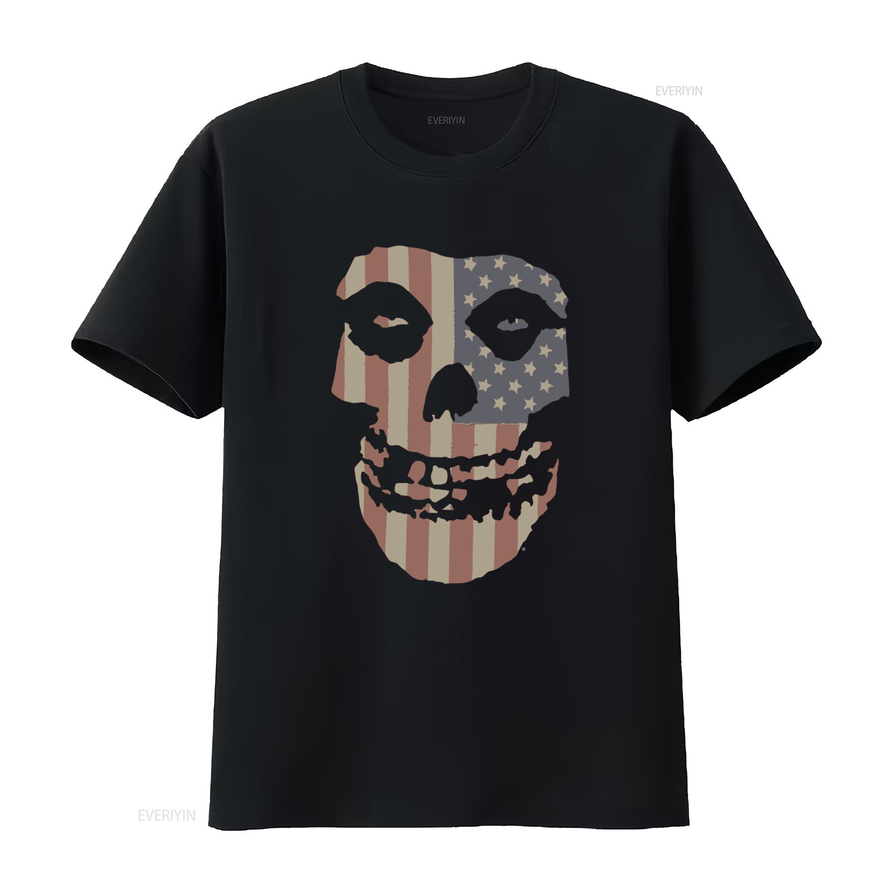 

Licensed Punk Rock Misfits Fiend Flag Skull T Shirt Die My Darling Kill Black vintage Washed Casual Slightly Unisex graphic 4XL