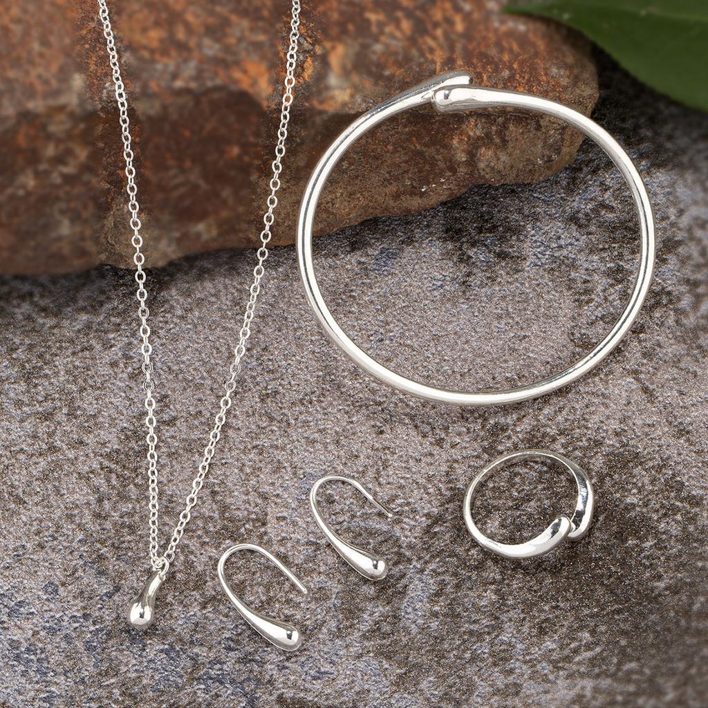 European and American jewelry water drop necklace four-piece fashion bracelet ring earrings necklace versatile jewelry set