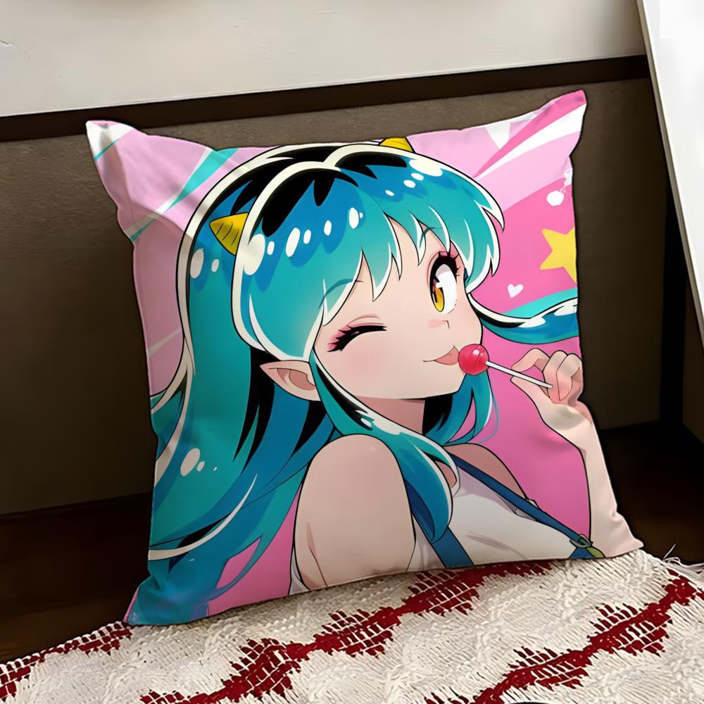 Anime UUrusei YYatsura Cushion Cover Reversible Soft Durable Pillow Cover Home  Car MultiScene Use for Daily Comfort