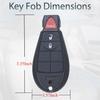 Key Fob Shell Case Replacement Fits for Dodge RAM 1500 2500 3500 Grand Caravan Journey Durango Jeep Grand Cherokee 2010 2011 2012-2017 Keyless Entry