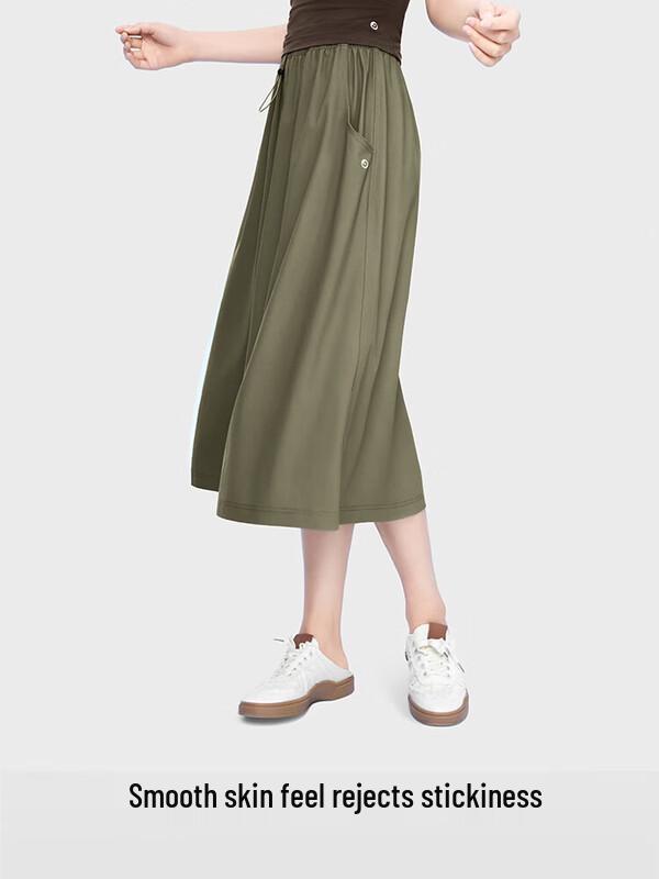 Xiaoye Hezi Women s Sun-Protective A-Line Midi Skirt