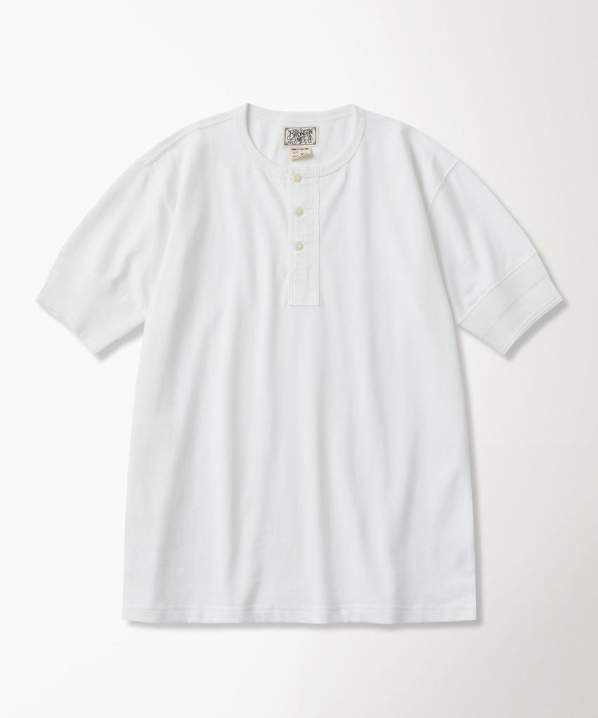 Beulonseun Vintage Short Sleeve Henley Tee White
