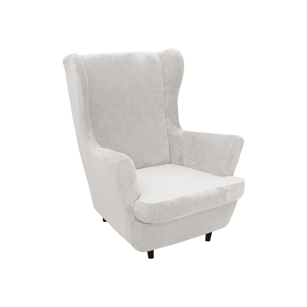 Capas para cadeiras Wingback, capas grossas de veludo coral para cadeiras Wingback, capa para sofá Wingback, capa para poltrona, protetor de móveis para sala de estar, mantenha-se aquecido