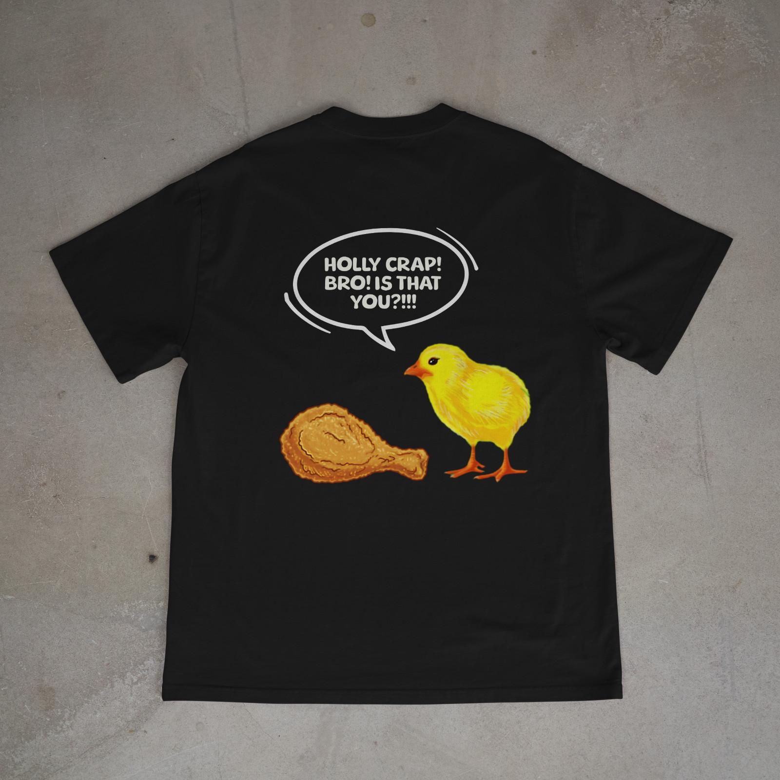 Funny Chicken Food Joke Shirt Christmas Humor Gift Back Print S