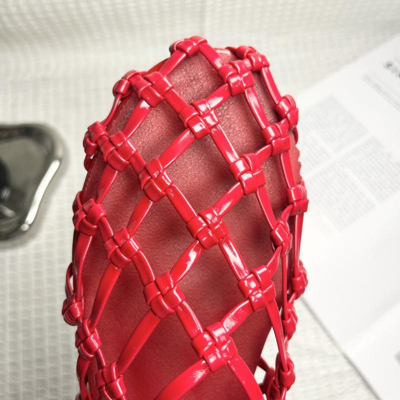 Fashion Hollowed-out Woven Mesh Sandals 2025 New Low-heeled Flat Round-toe Women's Single Beach Shoes