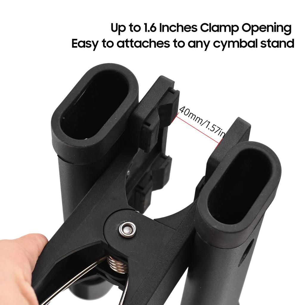 Drumsticks Holder Brush Holder Drumstick Grabber Stick Holder Strong Spring Clamp Mechanism Anti slip Rubber Pad Angle