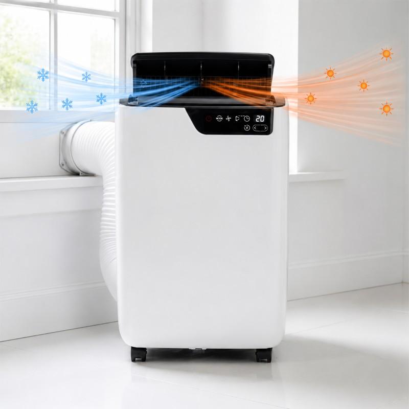 Mobile Air Conditioner - White - 14000 Btu - Reversible Hot/Cold - Silent