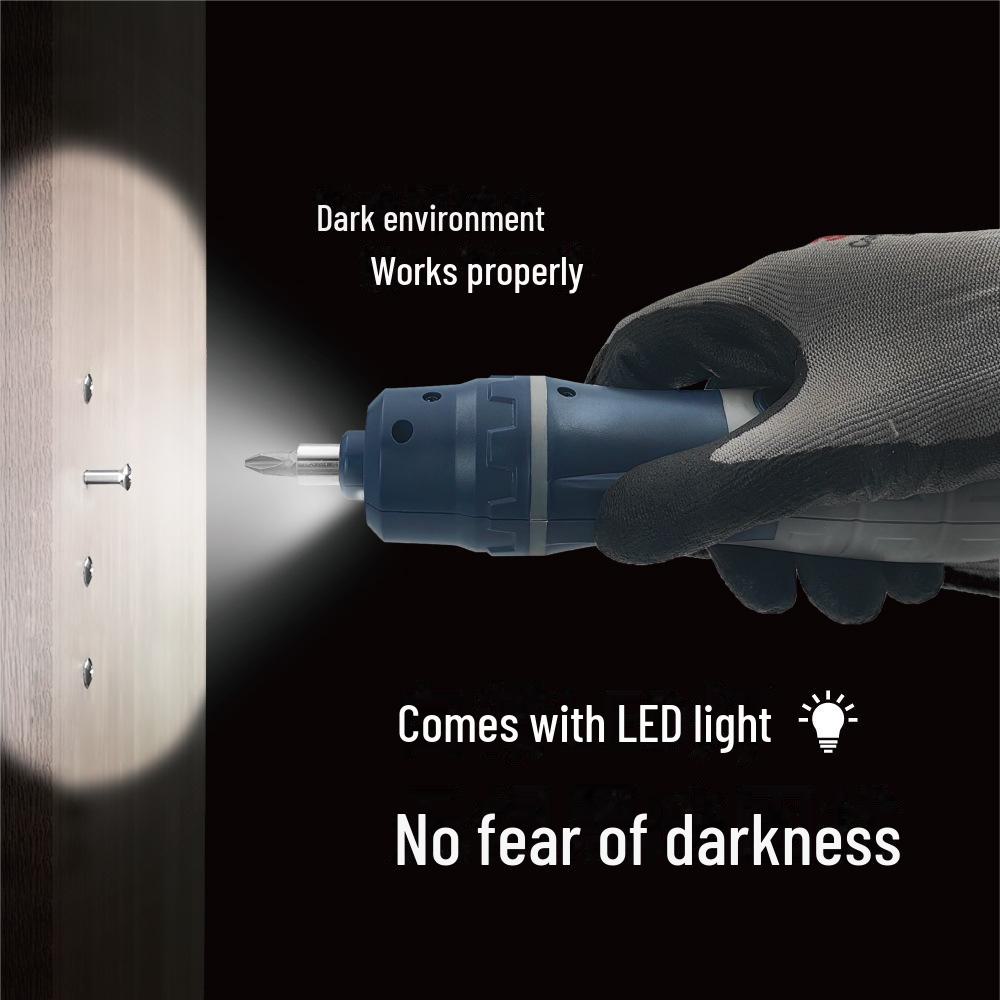 Conjunto de Chave de Fenda Elétrica Portátil 6V com Cabo Reto