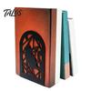 Hollow Metal Bookend 1 Pair Cat Bookends, Decorative Heavy Book Ends Anti-slip for Shelf, Non-Skid Black Stopper Home Office Desk