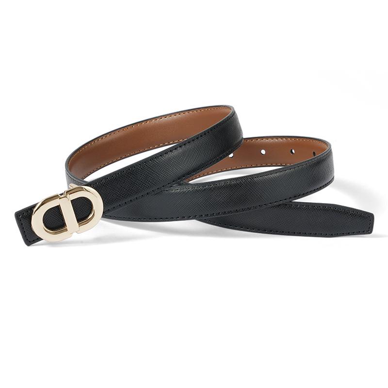 Genuine Leather Women's Versatile Brown Jeans Belt