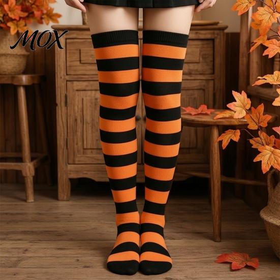 Comic-Ausstellung Outfit Accessoires Gestreifte Oberschenkelhohe Socken für Damen Mädchen, Über dem Knie Strümpfe, Mode Festlich Winter Strumpfwaren Weich Dehnbar