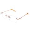 RSINC Imported Men Rimless Eyeglass | Frame Metal Rose Gold - Brown 2014 CA 54-18-140 C2 CART METAL CUP A2 | Rose Gold Brown Cup | A2