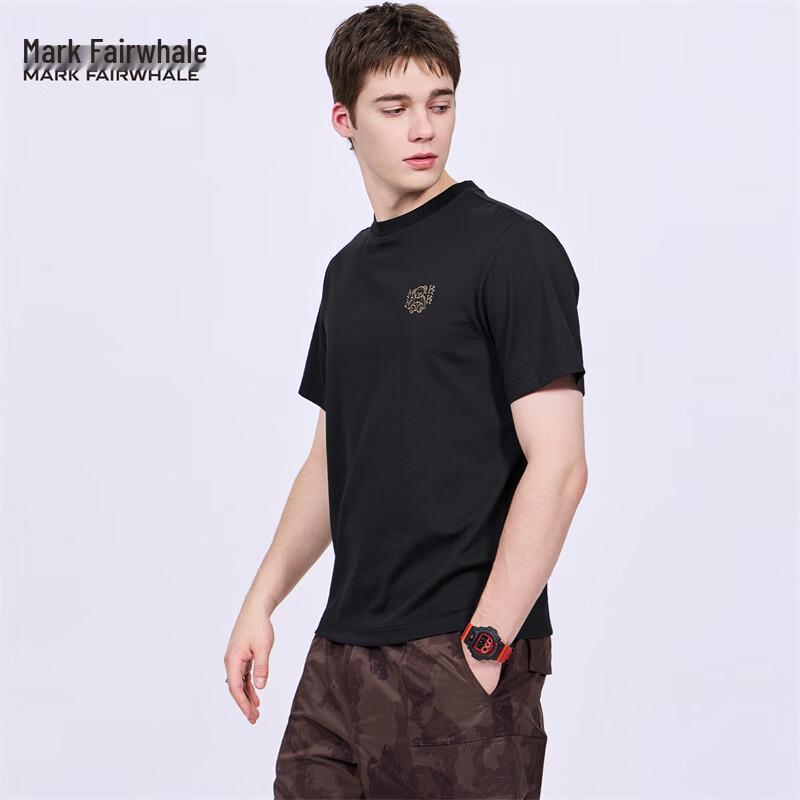 Mark Fairwhale Men's Embossed Embroidery Round Neck T-Shirt