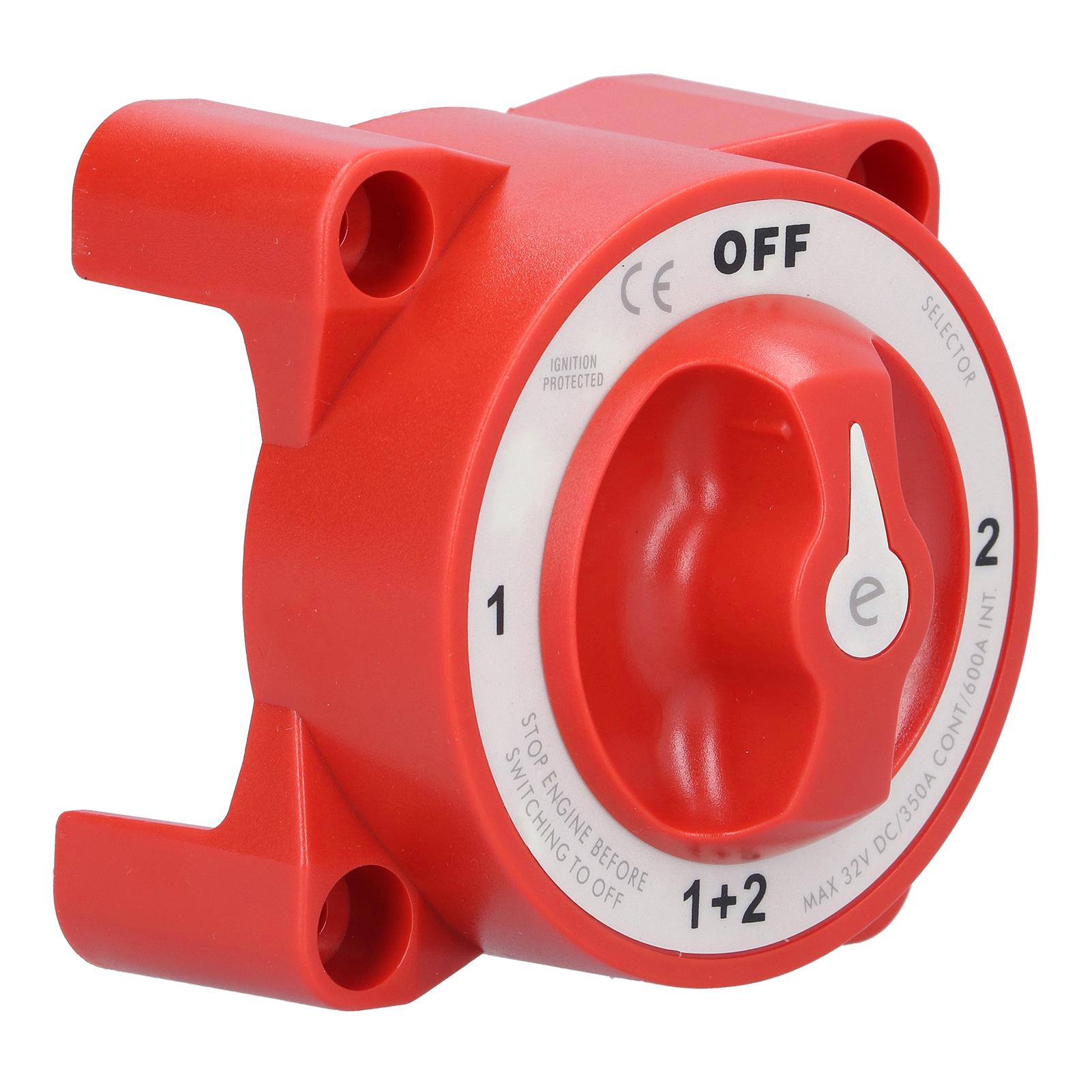 

Battery Switch 4 Position 3 8in 16 Terminal IP66 Waterproof for Motorhomes 32V 350ARed червоний