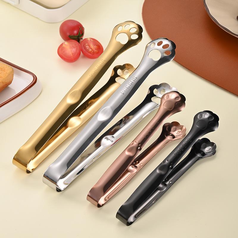 304 Stainless Steel Multi-use Cat Paw Tongs for Ice, Sugar, Coffee, Pastry, Barbecue