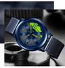 Sanda Men's Fashion Quartz Watch, Mesh Strap, Waterproof, Outdoor Casual, Hollow Wheel Dial.