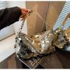 Premium bag women's large-capacity new niche single shoulder underarm bag sequined pillow bag