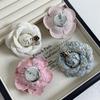 Korean Fabric Camellia Brooches For Women  Handmade Flower Lapel Pins Elegant Clothing Jewelry Accessories Corsage