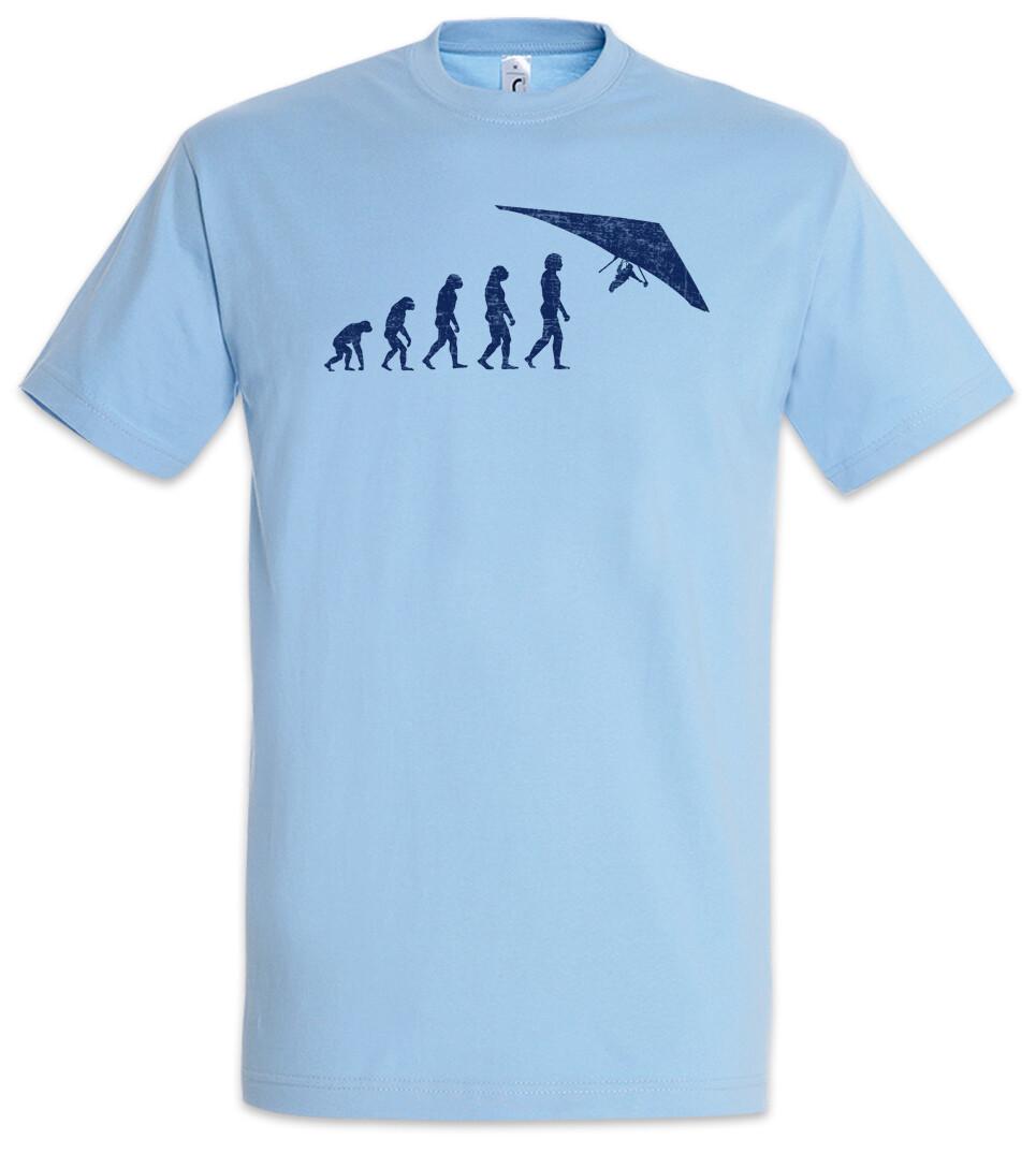 Hang Gliding Evolution T-Shirt Mens Womens Tees Top Player Coach Fun Human Charles Darwin Glider S