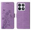 For Xiaomi 14T Pro Leather Case Butterfly Floral Imprint Wallet Stand Cover