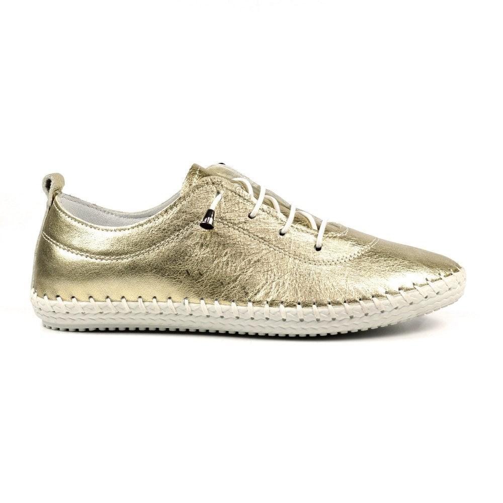 Lunar Womens/Ladies St Ives Metallic Leather Plimsolls