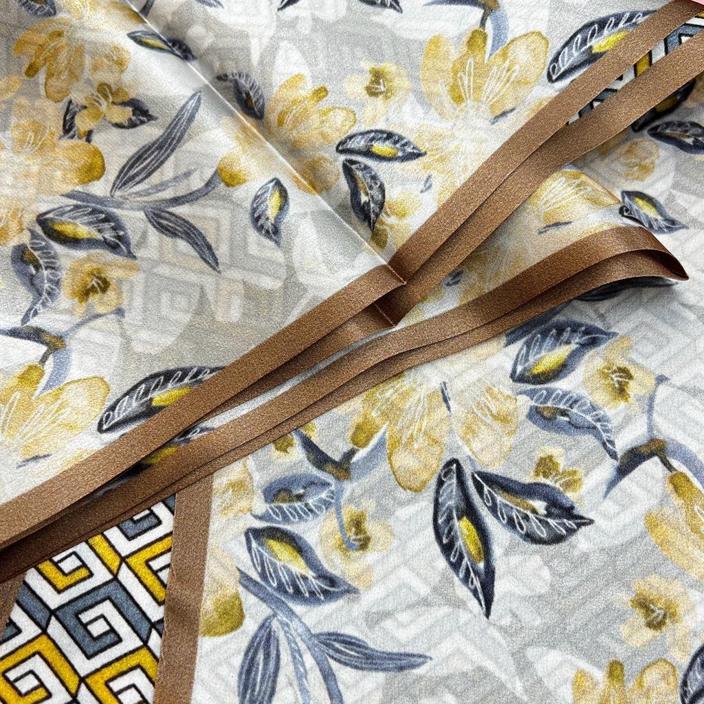 100% Mulberry Silk Scarf, Long Female Versatile Temperament, Double-Sided Tied Bag, Belt, Scarf, Star Scarf Of The Same Style