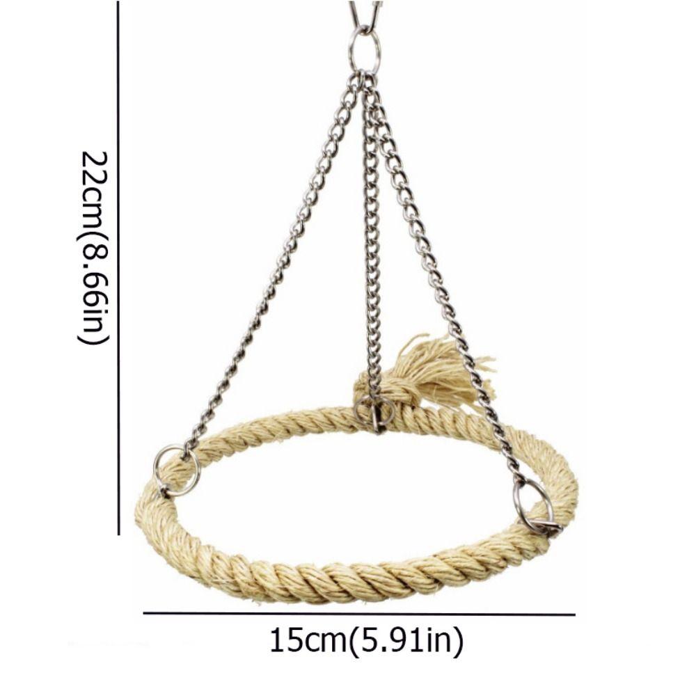 Bite Resistant Bird Rope Ring Swing Toys Metal Parrit Swing Stand Bird Hammock Perch  Home