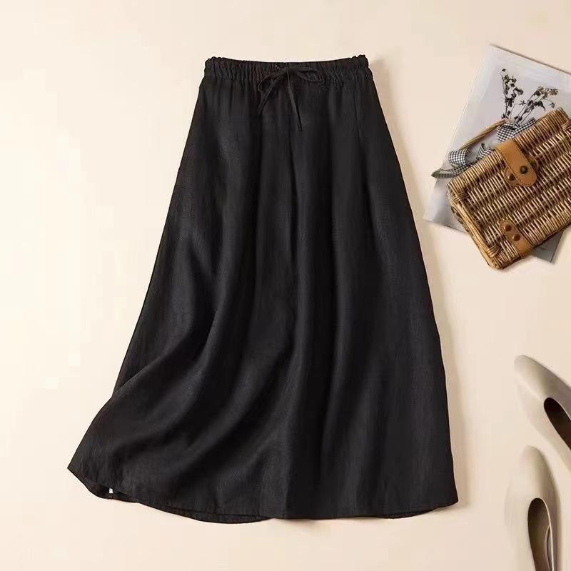 

Женская ретро хлопковая юбка А-силуэта с завязкой и эластичной талией L for 52.5-60 kg