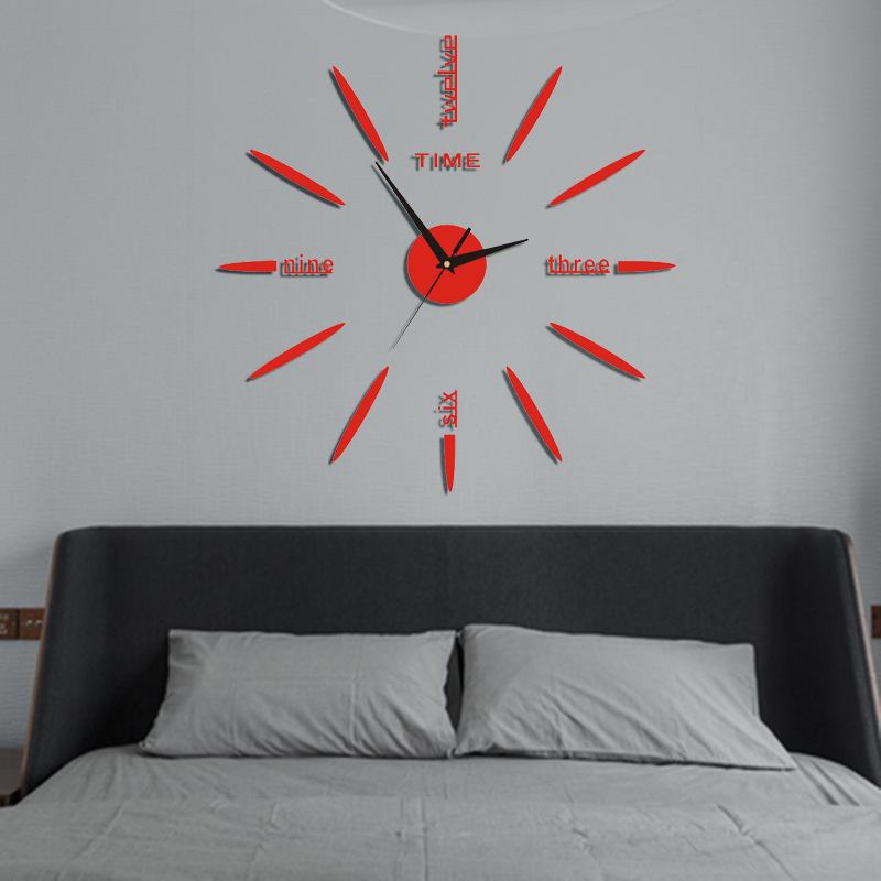 Nordic Modern Creative Wall Clock DIY Acrylic Wall Sticker Clock Simple Non Perforated Living Room Decoration Clock