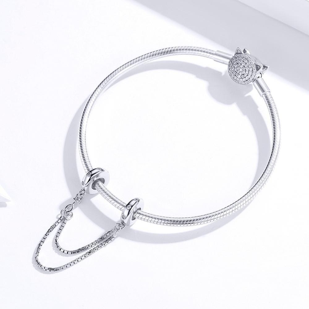 Charms Chain 925 Security Double Cubic Zirconia Beads Crystal