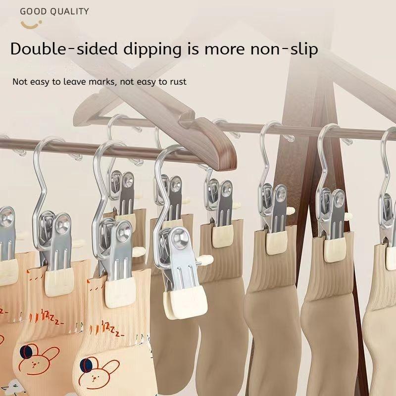 10-100pcs Stainless Steel Clothespins Laundry Clothes Pegs Hook Portable Hanging Clothes Clip Wardrobe Clothes Organizer Hanger