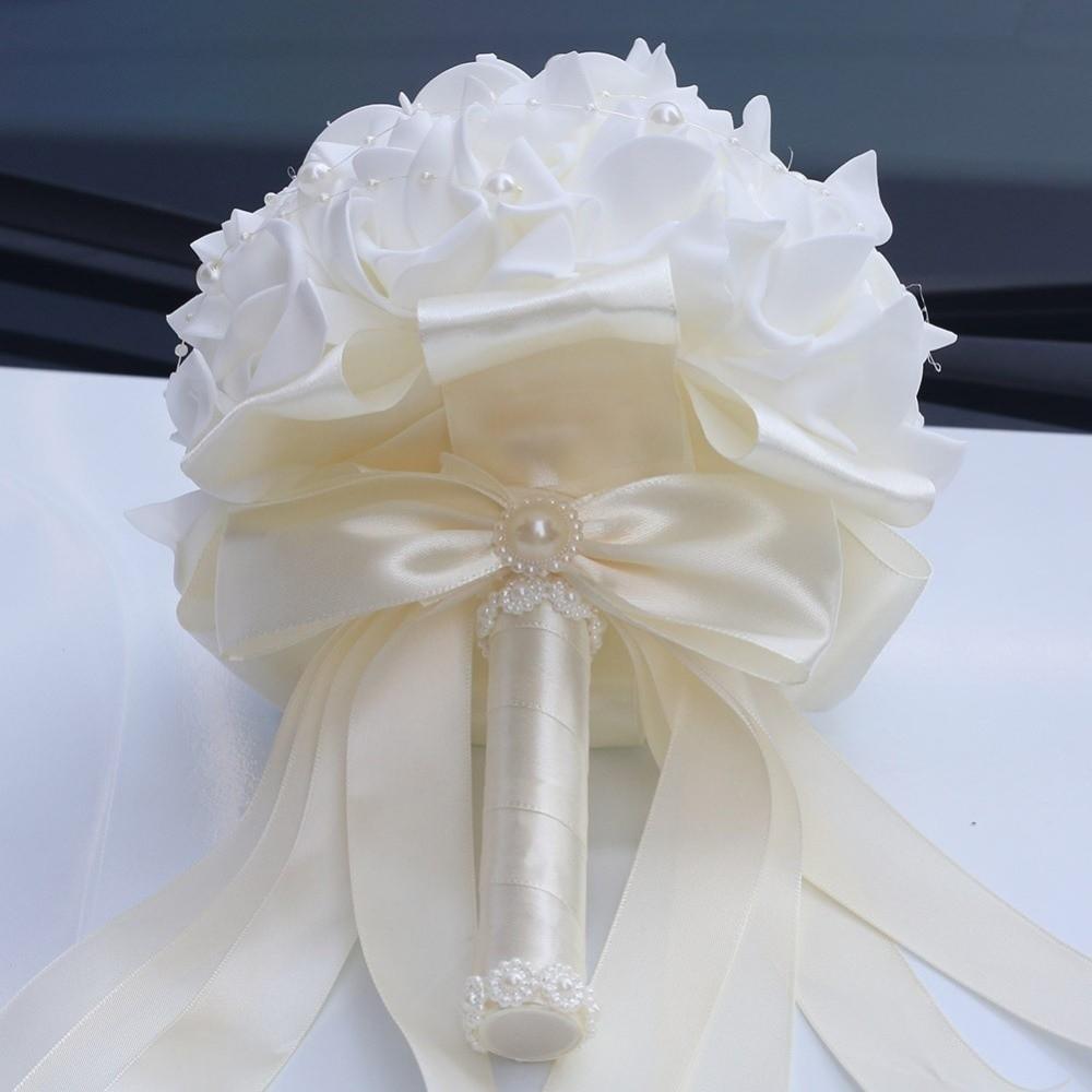 Pearl Artificial Hand Bouquet Silk Flowers Bridal Bouquets Wedding Bouquets  Wedding Accessories