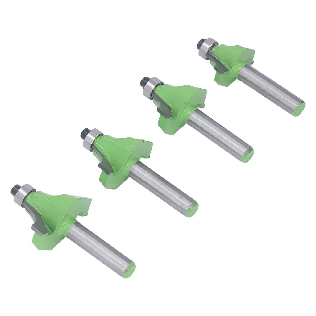 4 Pcs Roundover Router Bit 8mm Shank 58in 34in 78in 1in Radius High Hardness Corner Rounding