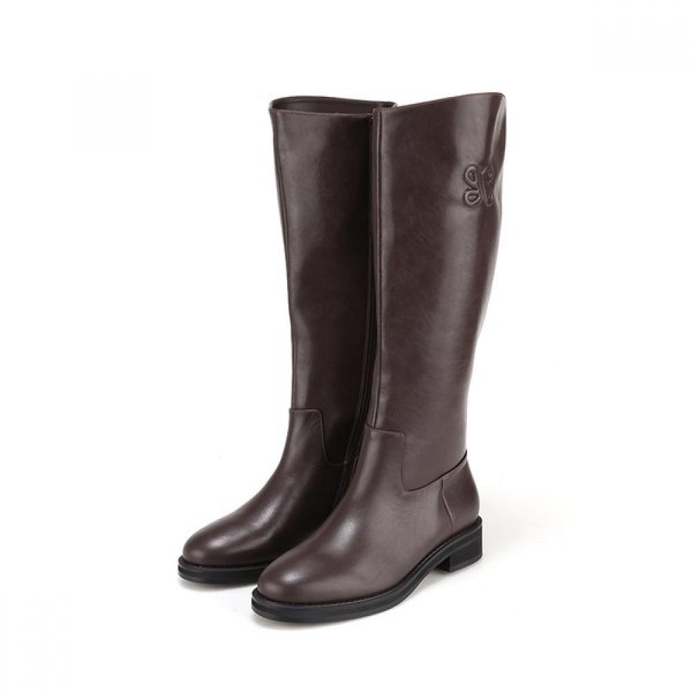 Barbara Leather Embroidery Basic 4cm Long Boots Bbh881br 250mm