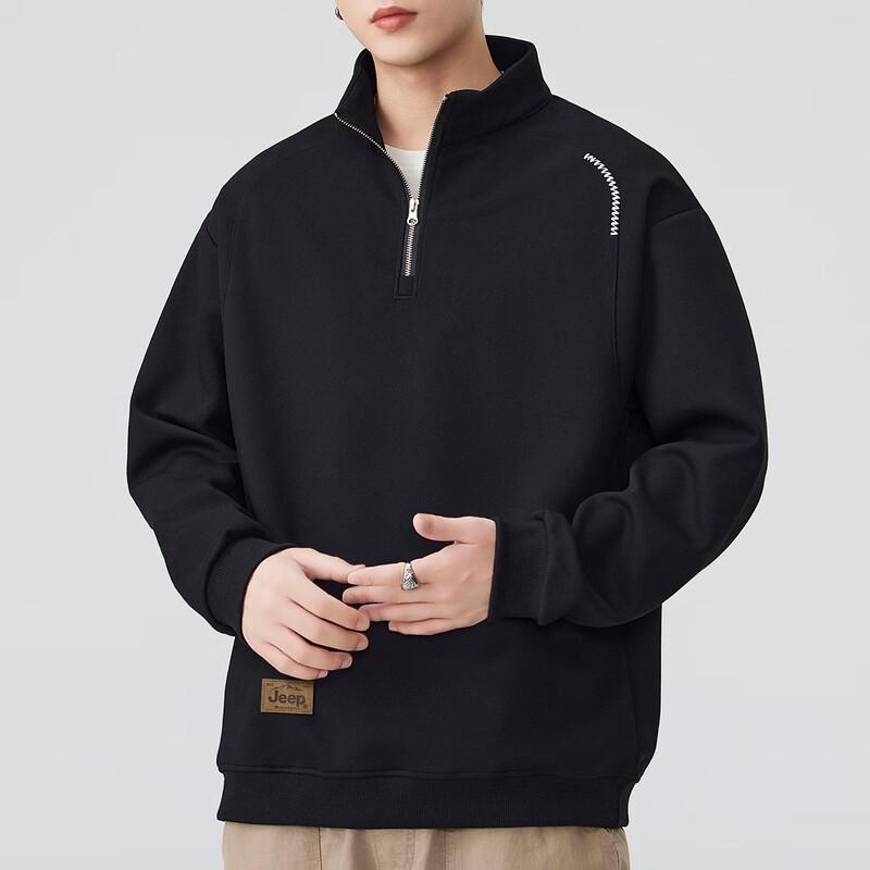 Jeep Men's Half-Zip Stand Collar Sweatshirt