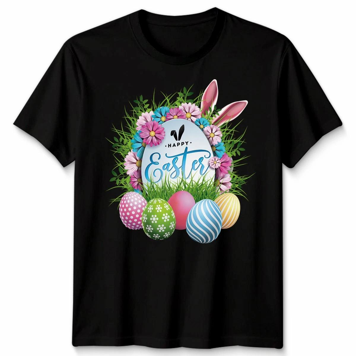 Happy Easter Day Cute Bunny Ear With Eggs Easter Unisex Tshirt 2XL