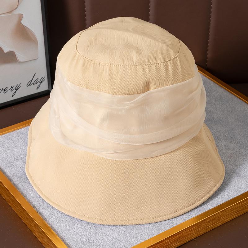 Hat women's spring and summer new sunscreen visor hat fashion high sense breathable bucket hat