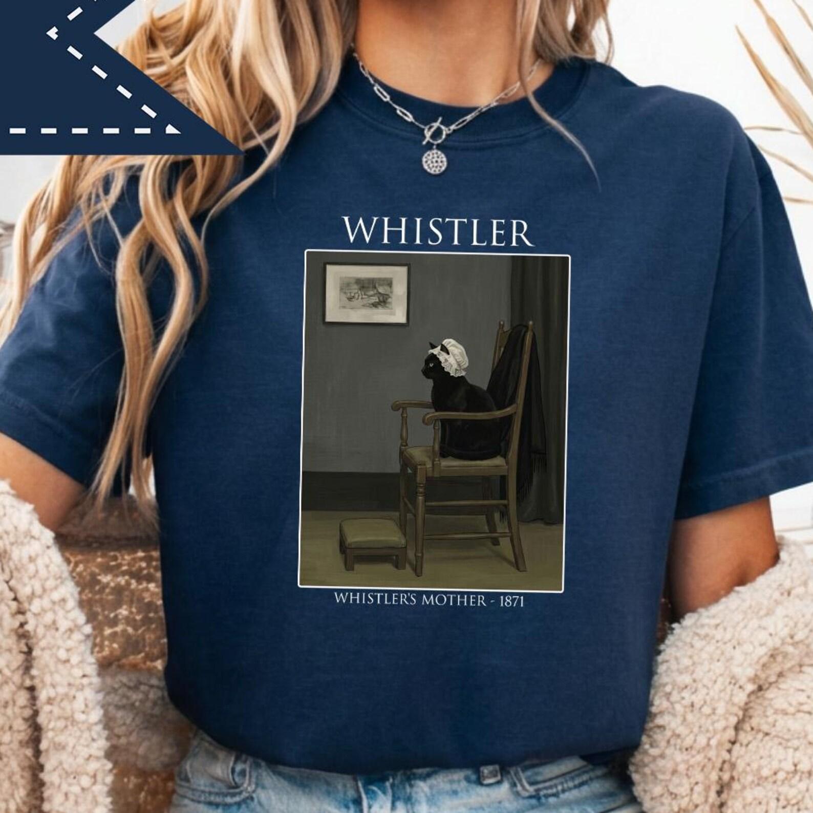 Whistler s Mother Cat Painting T-Shirt, Vintage Art Print Tee, Cat Lover TShirt, Art Lover Gift S