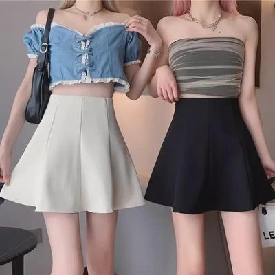 2024 Women's Korean Style Pleated A-Line Skirt - High Waist, Versatile & Fashionable for Spring/Summer