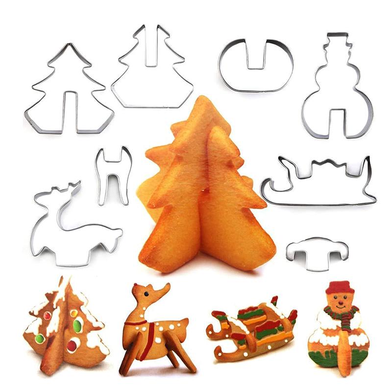 1Set Christmas Cake Molds Christmas Tree Cookie Molds Gingerbread Christmas Tree Decorating Tools Gifts DIY Baking Cookie Molds