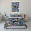 Musical Elements Collage Print Bedding Set 1 Duvet Cover 2 Pillowcases for Adult and Children Luxury Gift Full Size