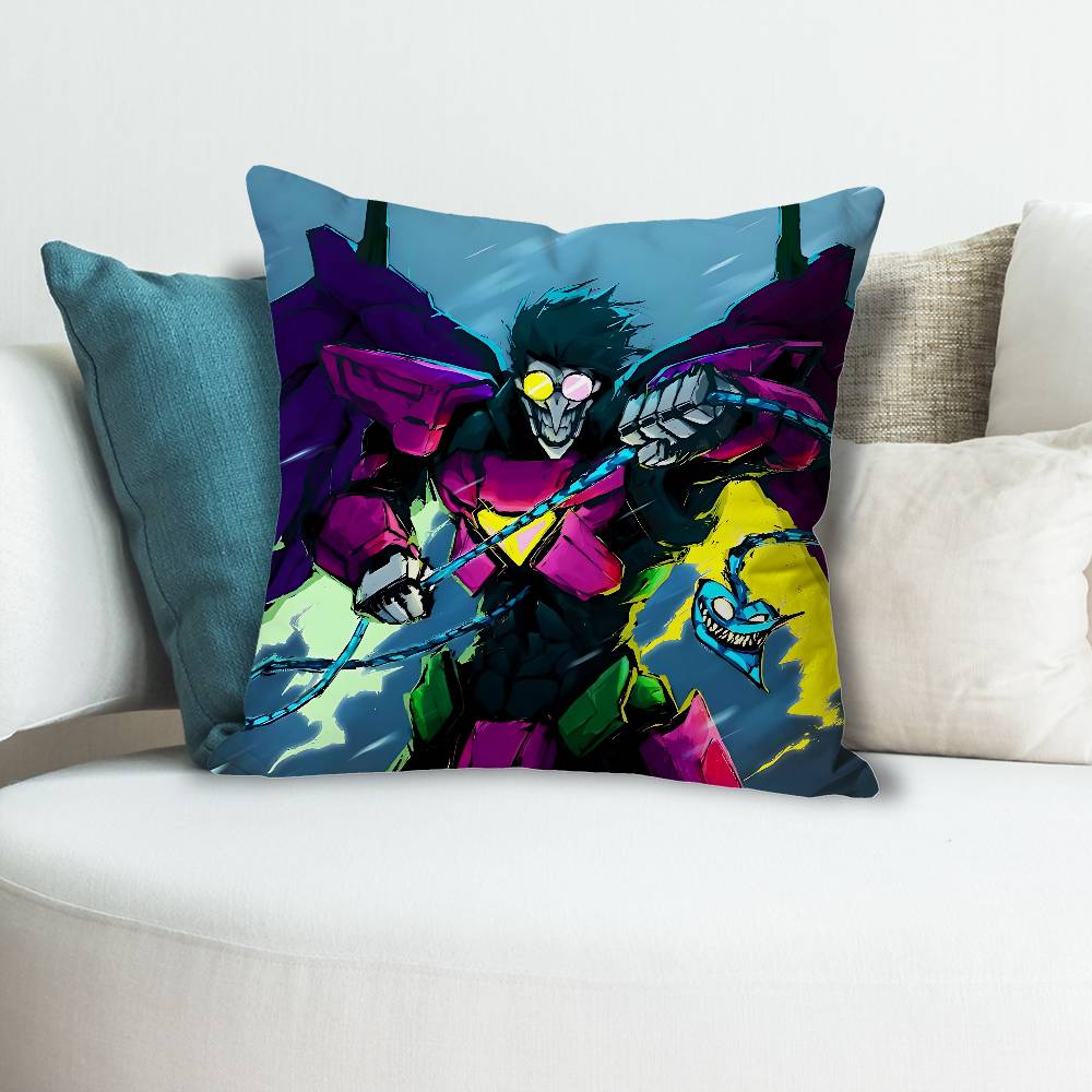 DDeltarunes Spamton Game Pillow Cases for Bedroom Living Room Sofa Home Decor Polyester Cushion Cover with Zipper